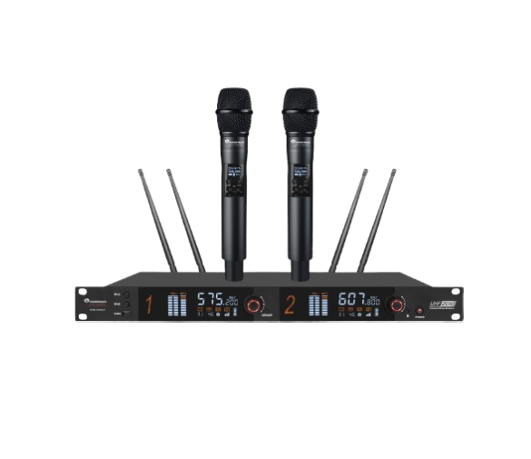 Set de 2 Micrófonos - Sistema Soundtrack De Micrófonos Inalámbricos STW-100HUT, Negro